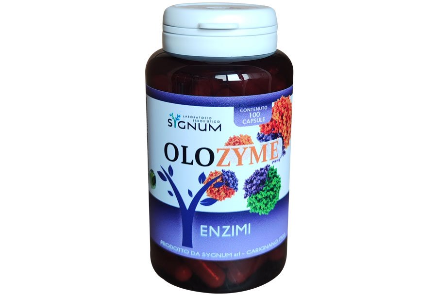 Olozyme, capsule, miscela di enzimi: proteasi, lipasi, amilasi, cellulasi, lattasi. Sygnumlab