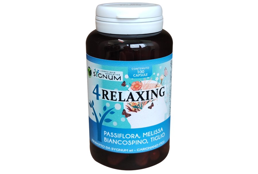 4 Relaxing, capsule. Sygnumlab. Passiflora, melissa, biancospino, tiglio